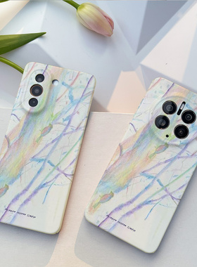 巷午 抽象线条插画适用苹果14华为mate50/畅享10p荣耀x30/ioppofindx5小米13红米note12手机亮面硬壳vivos16