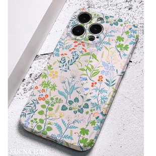 巷午 f复古碎花文艺适用于苹果14华为mate50/p60nova7荣耀x40opporeno9小米13红米k50u手机亮面硬壳vivos15e
