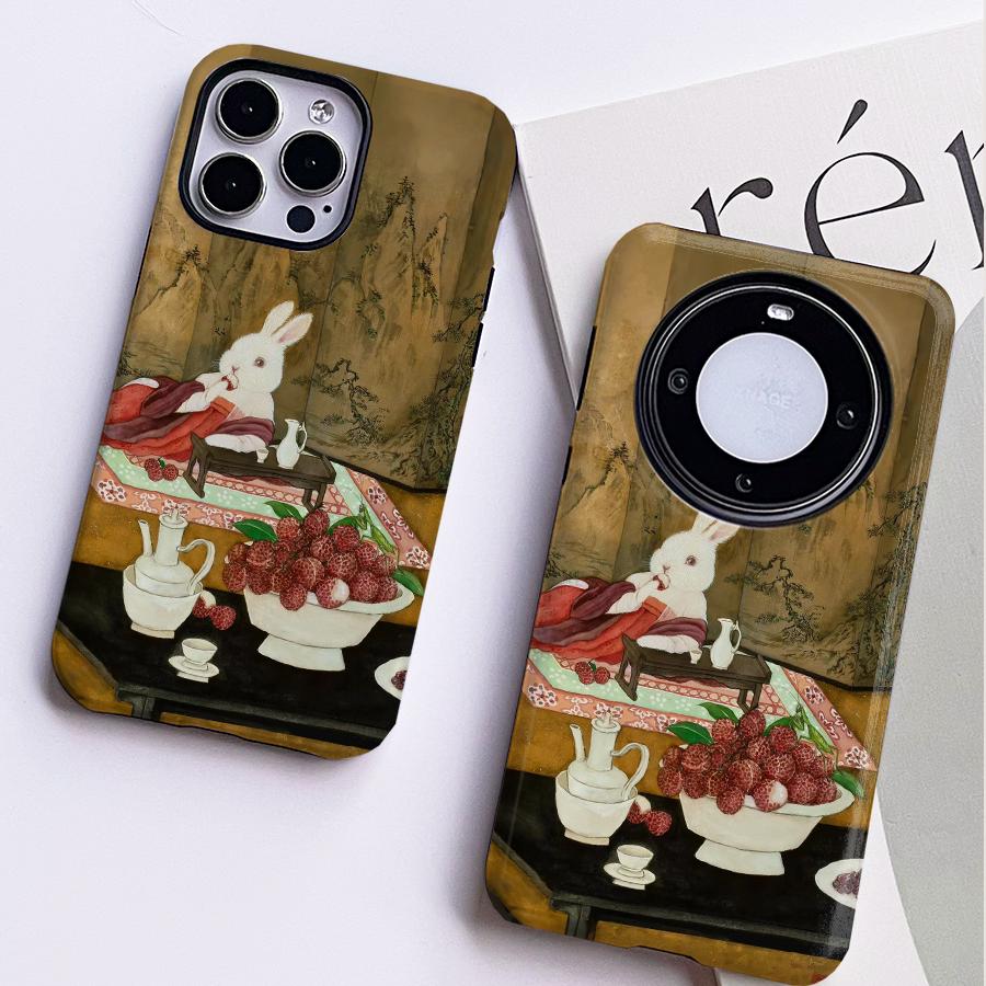 巷午 中式荔枝兔子华为pura70m60荣耀magic6/x60ivivox100手机壳oppofindx7小米14u/13苹果16一加ace3三星s24