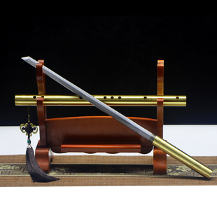 黄铜笛子刀可吹防身棍中短刀剑古风演奏武器一体冷兵器萧剑未开刃