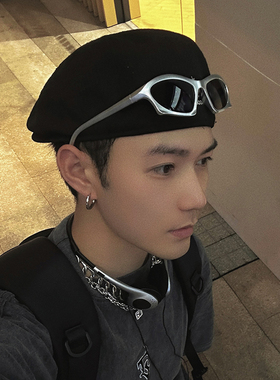 ALASYA异型框街拍复古B家新款Y2K墨镜男时髦户外骑行太阳眼镜女