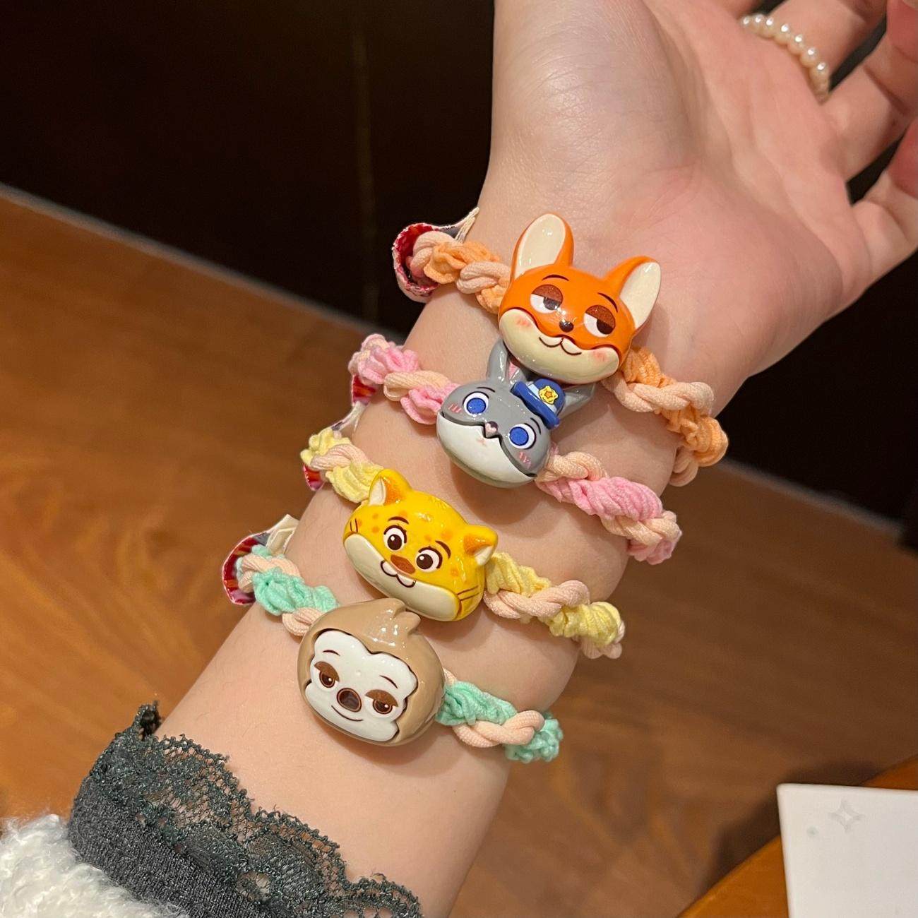 卡通布标疯狂动物城朱迪尼克发圈少女高弹力麻花扎头皮筋百搭发绳,饰品/流行首饰/时尚饰品新,发饰,淘宝优惠券,粉丝福利购,淘宝优惠卷