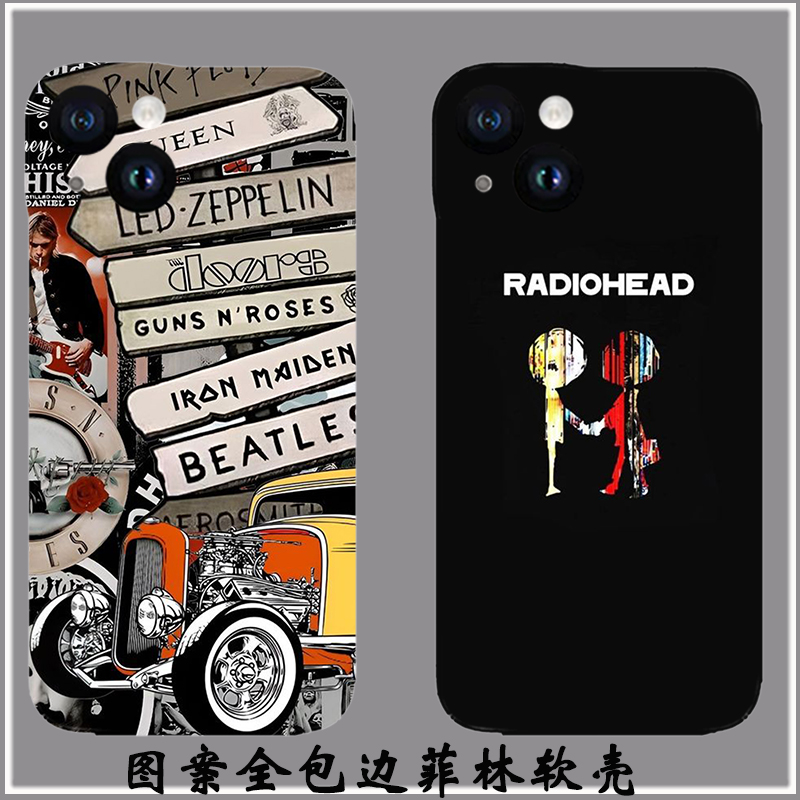 适用iPhone15保护套Radiohead电台司令13华为mate40荣耀magicvivoX80三星s23苹果13pro菲林图案全包手机壳