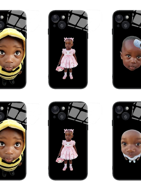  可爱小黑人十二少搞笑萌手机壳适用苹果15华为mate60小米一加oppo三星24果131417iPhone16promax保护套