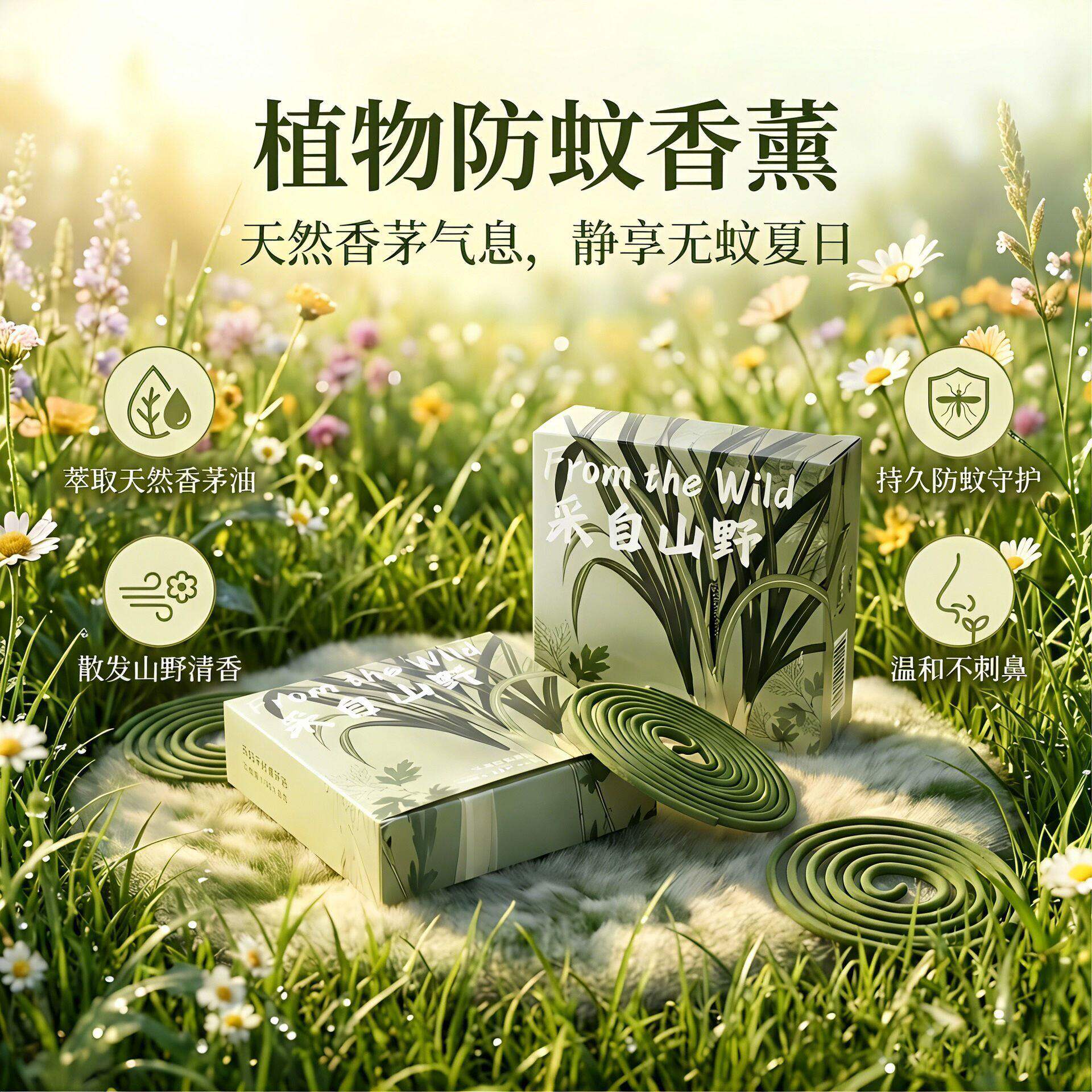 泰国天然香茅草纯植物香薰室内宿舍野外强效驱蚊苍蝇无害友好母婴