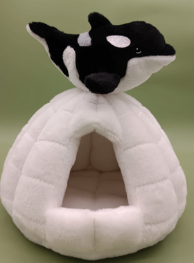 虎鲸毛绒玩具极地馆圣亚海洋馆北极熊公仔雪洞海豹海豚白鲸玩偶