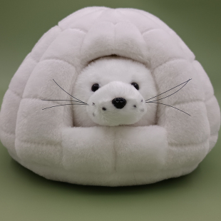 雪洞海狮极地馆同款布娃娃毛绒玩具小窝海豹海狮北极熊企鹅