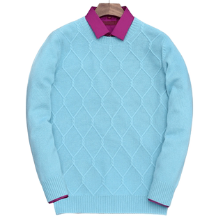 织礼秋冬圆领套头加厚毛衣男款纯色100%纯羊绒衫男打底针织衫20