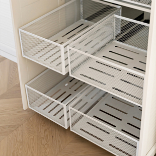 铁艺网格收纳篮橱柜收纳筐杂物置物篮子定制厨房衣柜抽屉轨道拉篮