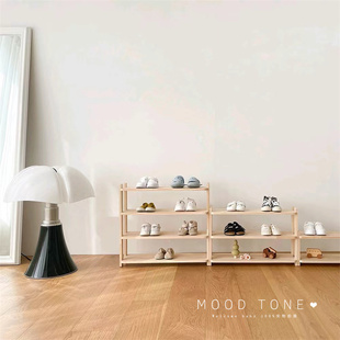 韩国ins儿童玩具收纳架原木风家具家用多层鞋架门口高品质置物架