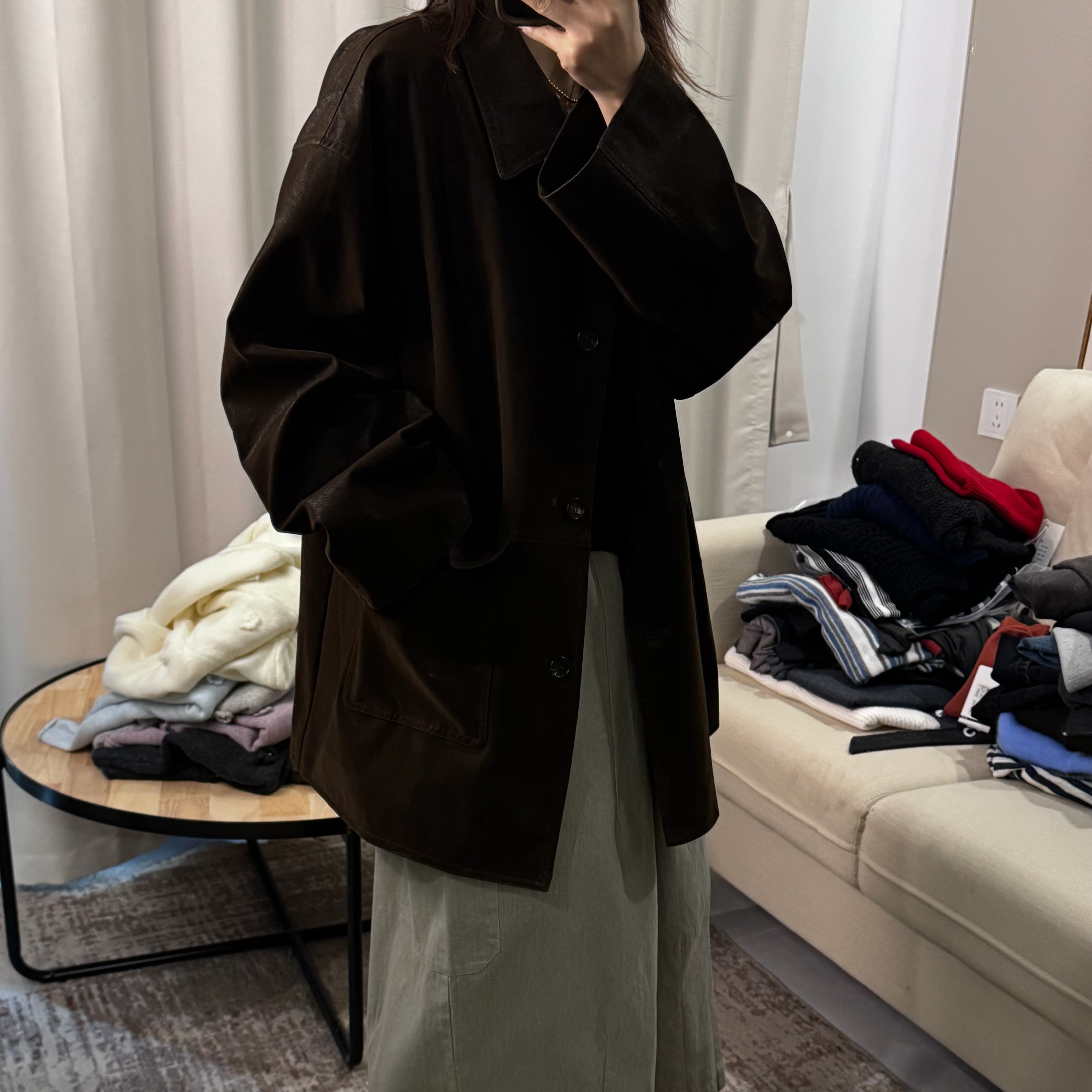 欧洲站2025秋季新品韩版宽松显瘦百搭休闲翻领磨砂皮衣外套女上衣