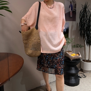 欧洲站2026夏新款韩版进口宽松显瘦百搭圆领短袖T恤女设计感上衣