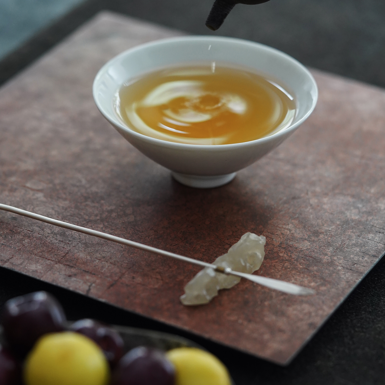 刘振桓【宣德莲花】环中器 手作矿物莲花纹暗刻大茶盏 宣德白茶杯