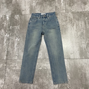 8分微弹浅蓝色高腰窄版烟管牛仔裤女2026春新款百搭显瘦显腿长