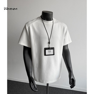 青少年重磅运动健身cleanfit半袖 T恤男夏季 上衣 正肩拼接短袖 美式