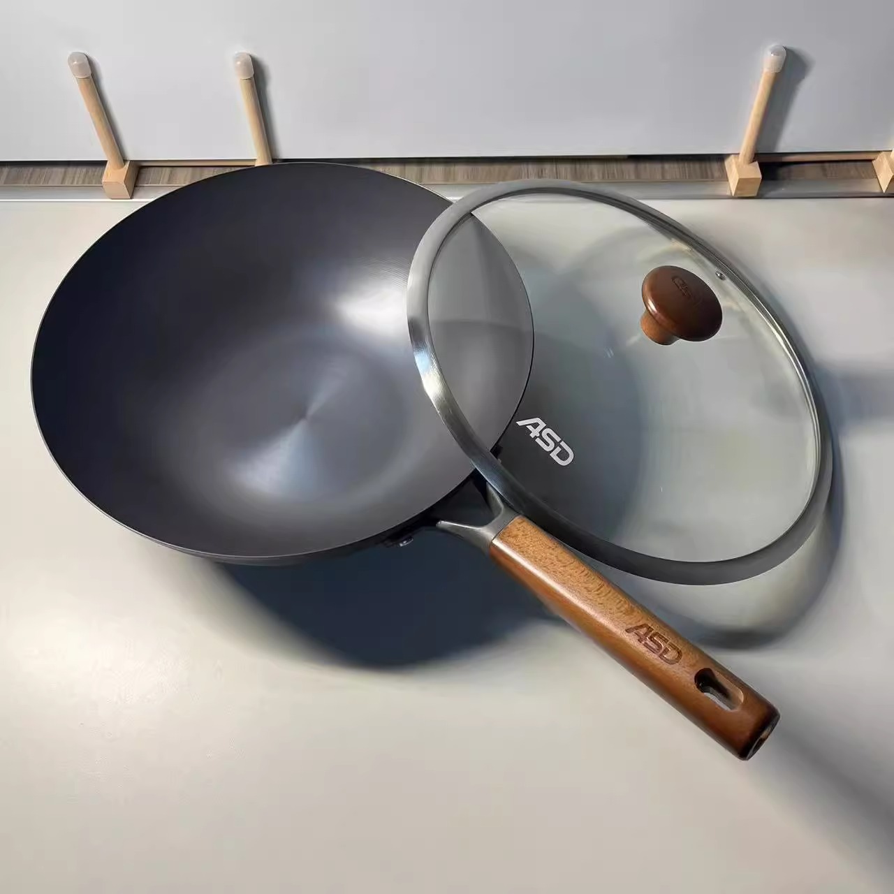 爱仕达炒锅精铁炒锅平底家用32cm