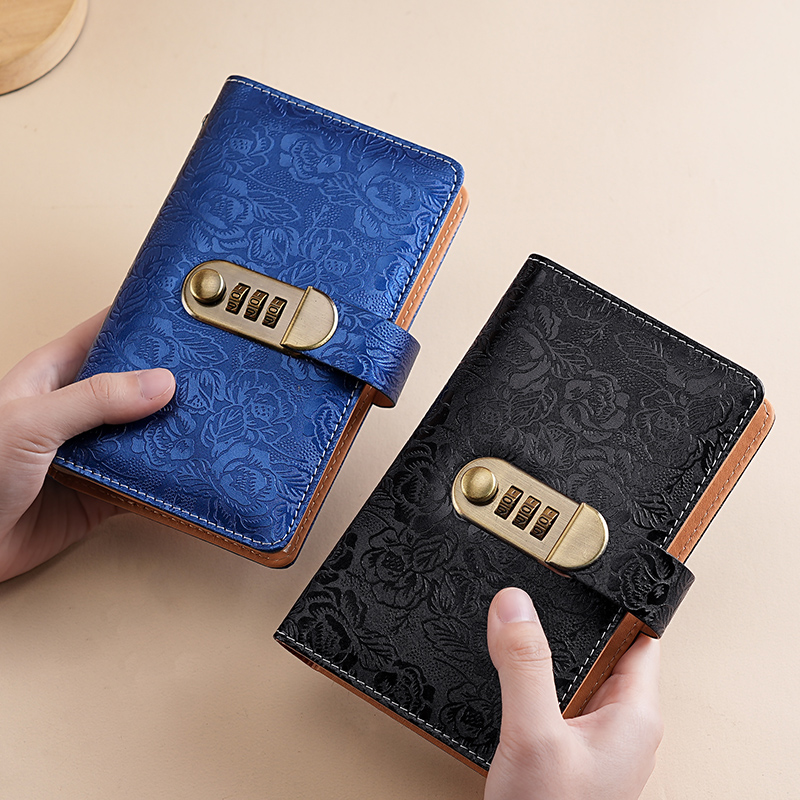 密码锁新款现金存钱本存钱夹现金收纳册复古理财攒钱本可放钱纸币