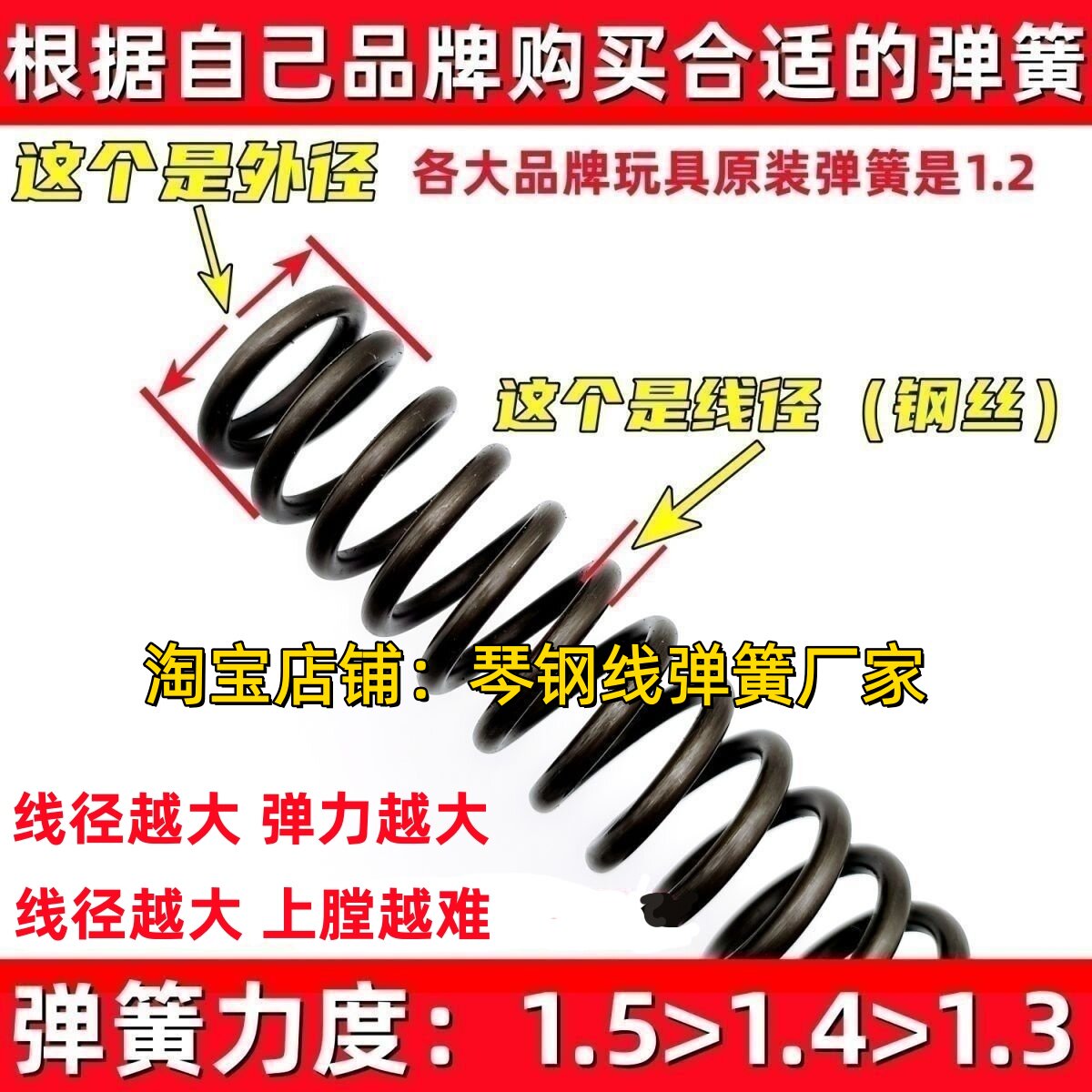 童年玩具加强弹簧真进口琴钢弹簧改装升级配件动力簧加强1.5卷毛