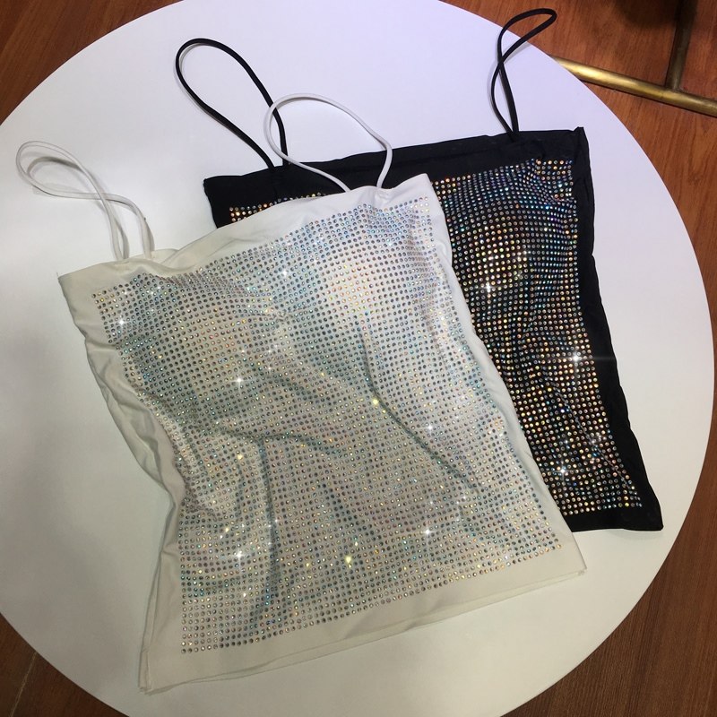 欧货重工烫钻背心女美背显瘦吊带衫细带冰丝内搭外穿抹胸垫上衣夏,女装/女士精品,背心吊带,淘宝优惠券,粉丝福利购,淘宝优惠卷