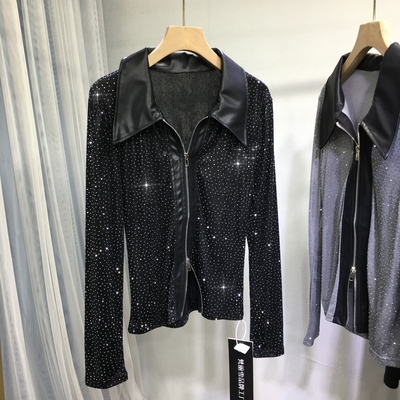 长袖欧美风常规镶钻女性感百搭