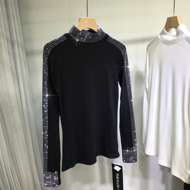 长袖欧美风常规镶钻女百搭