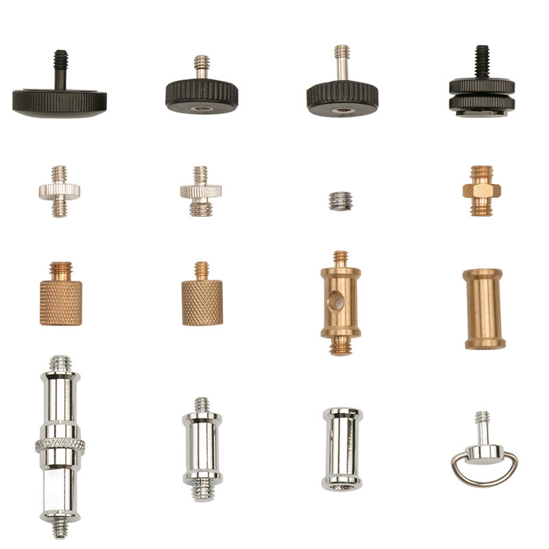 摄影附件灯架闪光灯常亮灯转接螺丝公母双头热靴冷靴口转换3/8转1
