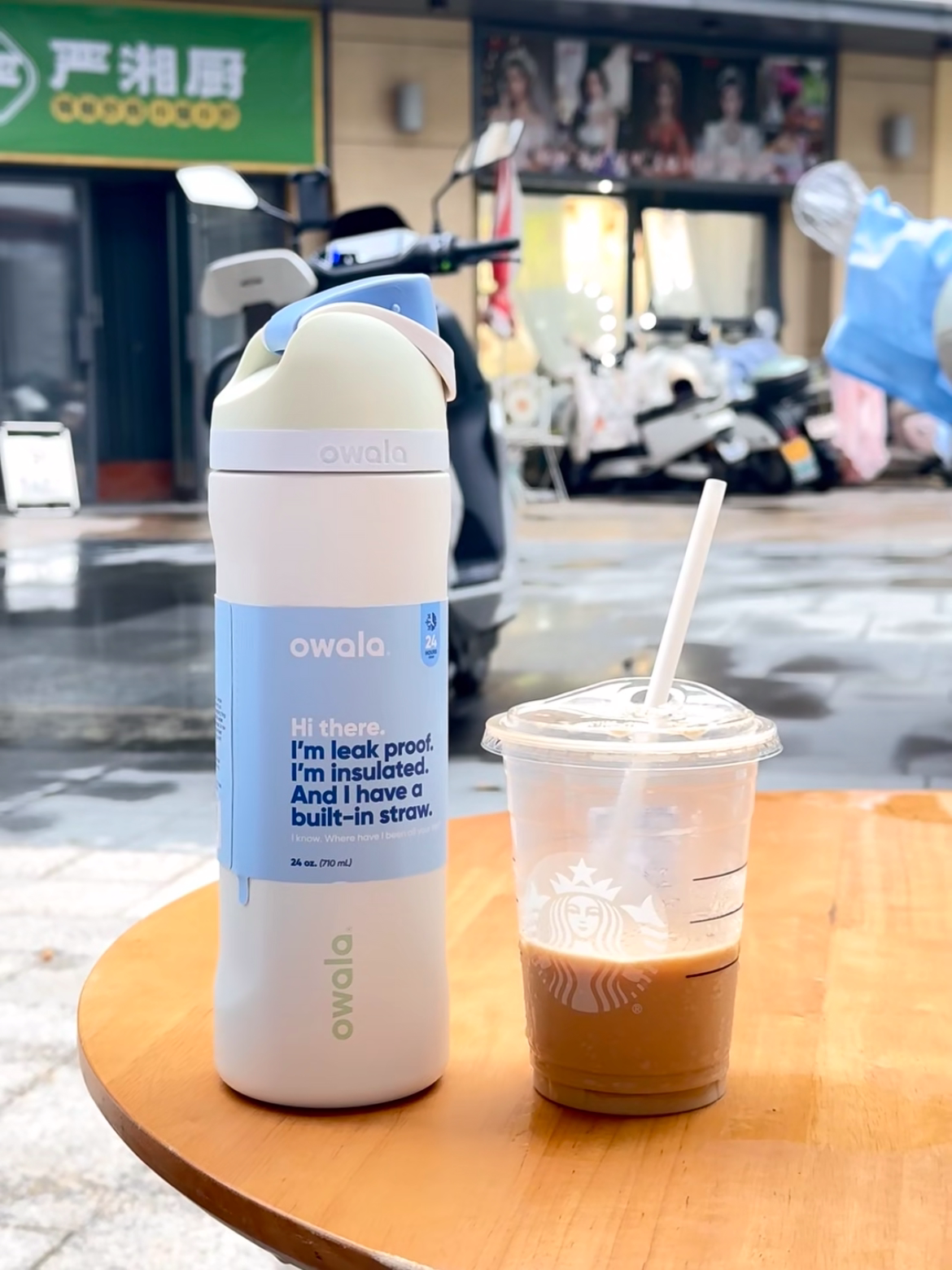 跨境新款亚马逊爆款owala水果杯不锈钢保温杯运动手提吸管杯弹跳