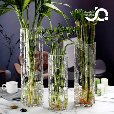 圆柱直筒富贵竹竹水养柳玻璃花瓶