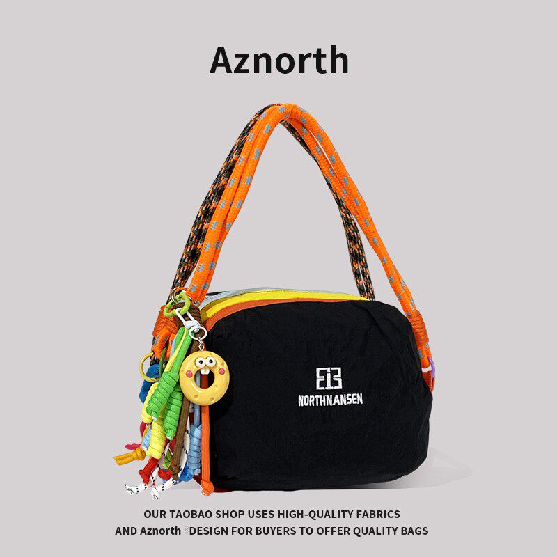 AZN新品 撞色手拿旅行化妆收纳包多巴胺防水便捷单肩包洗漱包9.14