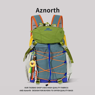 AZN新品 轻便双肩包女休闲短途高颜值背包男户外徒步登山包9.05