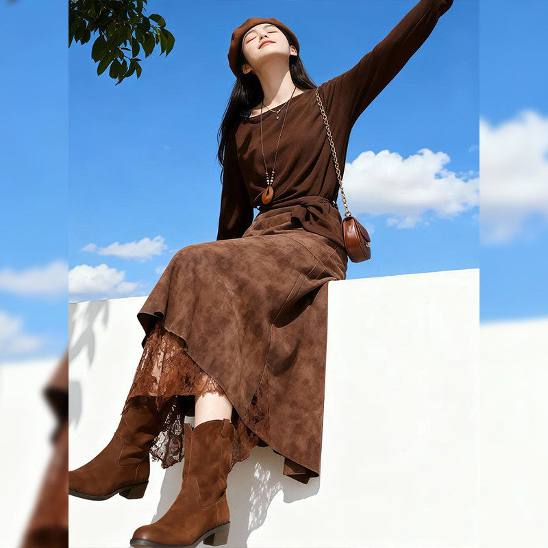 春季搭配一整套miu系富家千金穿搭绝美巨好看的气质半身裙子套装