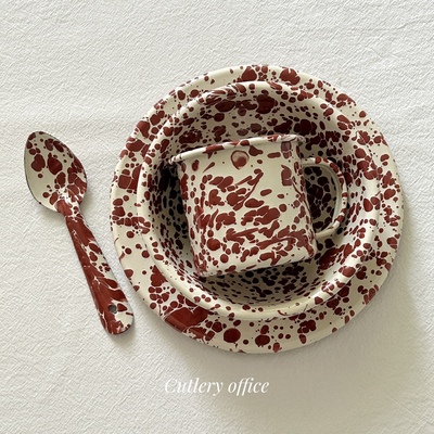cutlery平盘搪瓷全部圆形泼墨