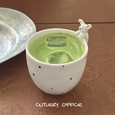 可爱立体兔子猫咪釉下彩陶瓷杯