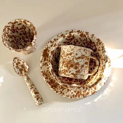 cutlery平盘搪瓷大众圆形秋泼墨
