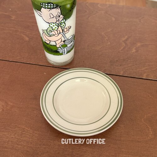 经典百搭绿线条陶瓷杯垫小碟子