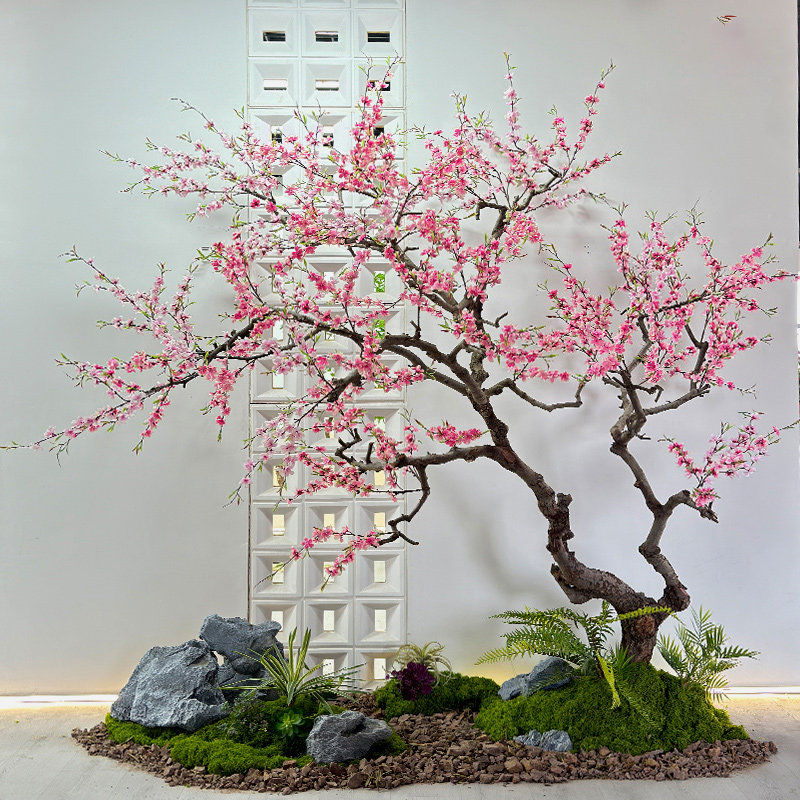 仿真桃花树假树装饰室内室外许愿树商场摆设假花假桃树大型