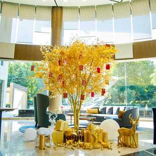 仿真金榕树新年红包树假金树仿真金树许愿树大厅商场黄金要钱树