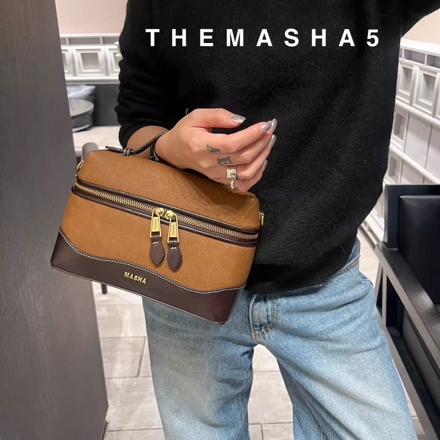 玛莎冬季包包新款LP手提包韩版小众洋气单肩斜挎小包包女生小背包