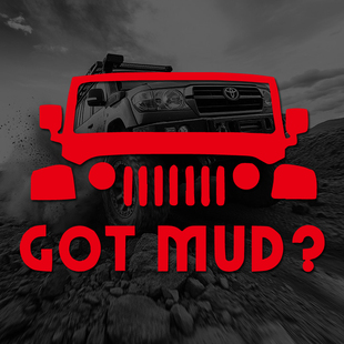 “玩泥巴了吗？”越野吉普汽车贴纸牧马人车窗泥巴探险爱好者专属