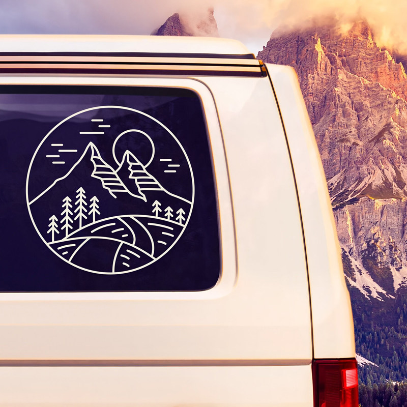 山地远足贴纸面包车、露营车、汽车、笔记本电脑等户外高质量贴纸