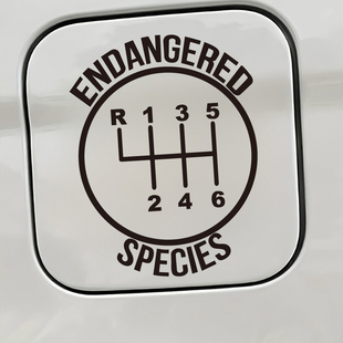 手动挡位是濒临的物种个性创意车窗三角窗装饰划痕遮挡防水车贴