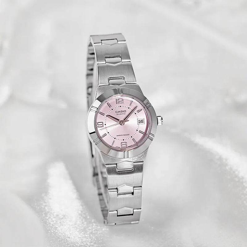 CASIO卡西欧手表女学生樱花金属简约指针石英表LTP-1241D-4A