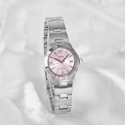 CASIO卡西欧手表女学生樱花金属简约指针石英表LTP-1241D-4A
