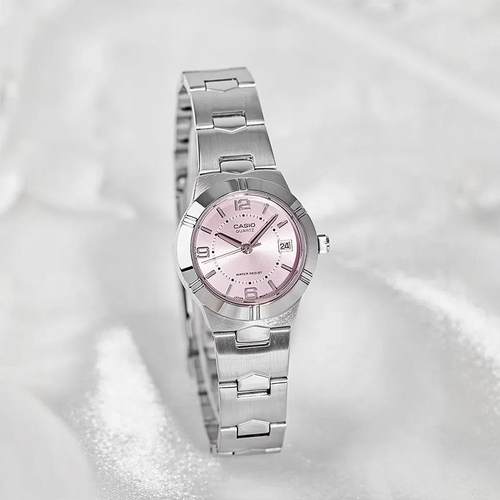 CASIO卡西欧手表女学生樱花金属简约指针石英表LTP-1241D-4A