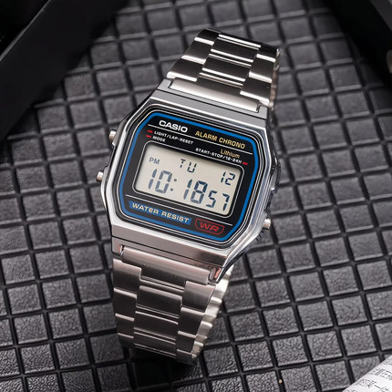 casio卡西欧手表男士复古小方块银表学生女款石英电子A158W A159W