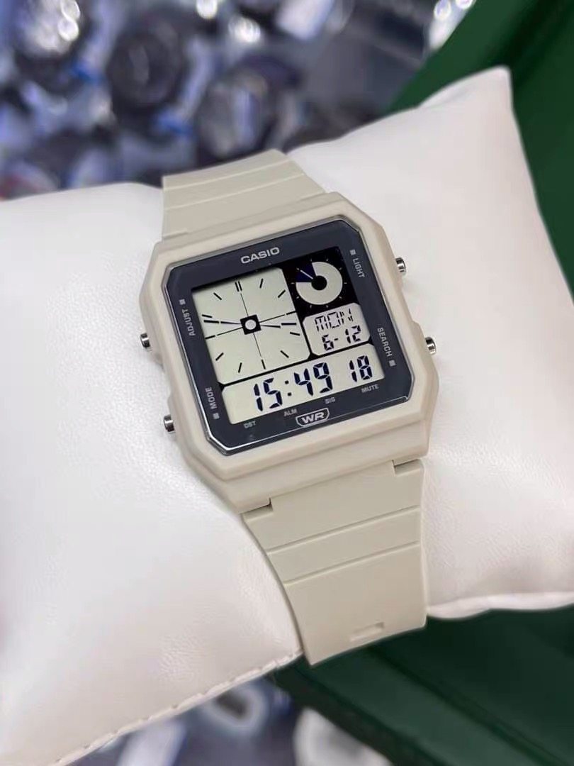 卡西欧CASIO新款复古方块手表男LF-20W-8A防水学生情侣双显小方表