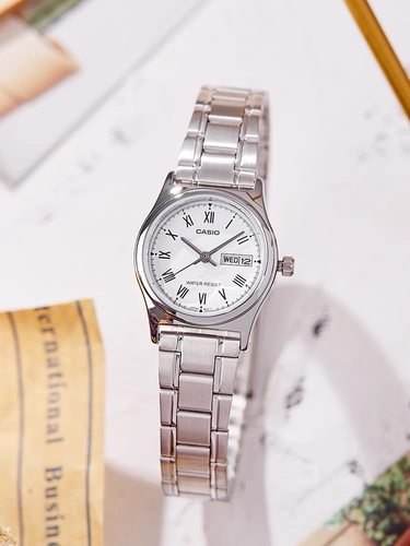 Casio卡西欧手表女钢带小表盘石英女表LTP-V006D-7B