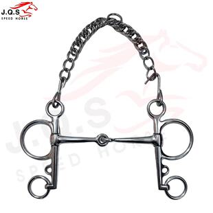 不锈钢佩勒姆衔铁链条马嚼子障碍赛马具马术用品配件骑马叉口