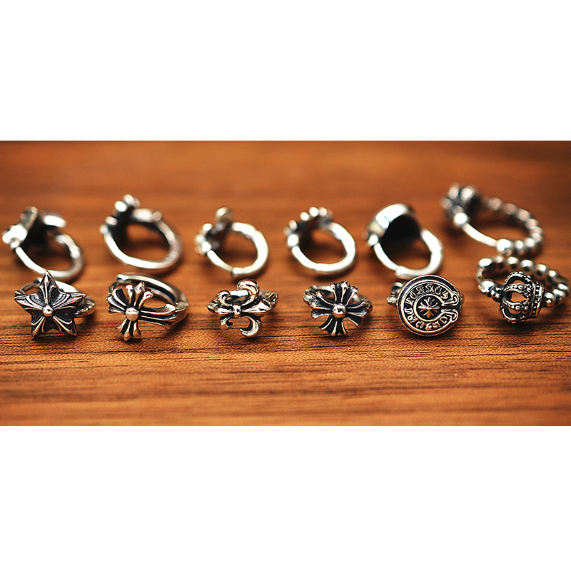 东大门朋克风五角星几何形银饰品