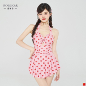 泳衣女2025新款 连体遮肚显瘦小胸少女游泳衣海岛温泉泳装 爆款 裙式